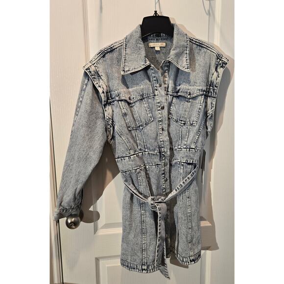 NWT denim dress convertible sleeves Culpos X INC  sz L - Picture 8 of 8